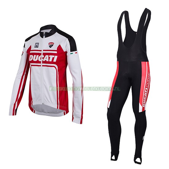 Ducati Fietsshirt Met Lange Mouwen 2016 en Lange Koersbroek wit en rood